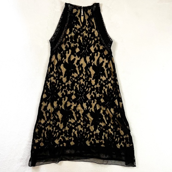 Chelsea and Violet XS Black Beige Lace Overlay Sleeveless Mini Dres - Picture 2 of 10